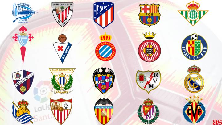 A group of soccer teams with their logos on a soccer ball.