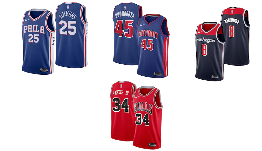 Which team doesn't wear Red and Blue? 2