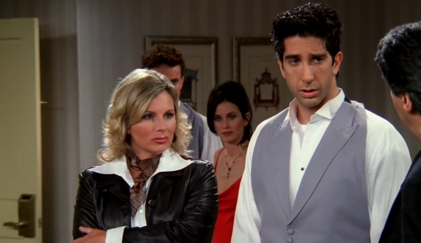 A man and a woman standing in a room.