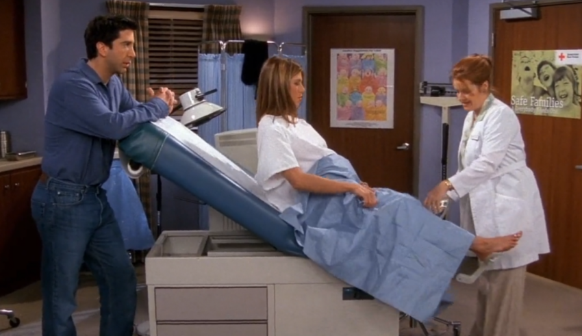 A man and a woman in a hospital room.