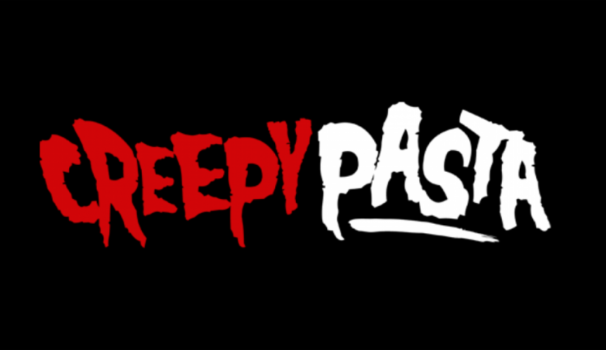 The creepy pasta logo on a black background.