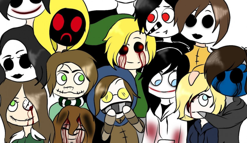 A group of cartoon characters posing for a picture.