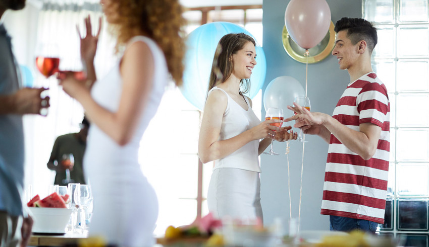 A group of people at a party.
