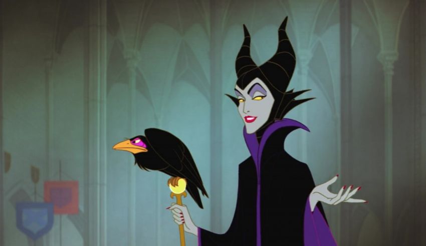 Maleficent and the crow.