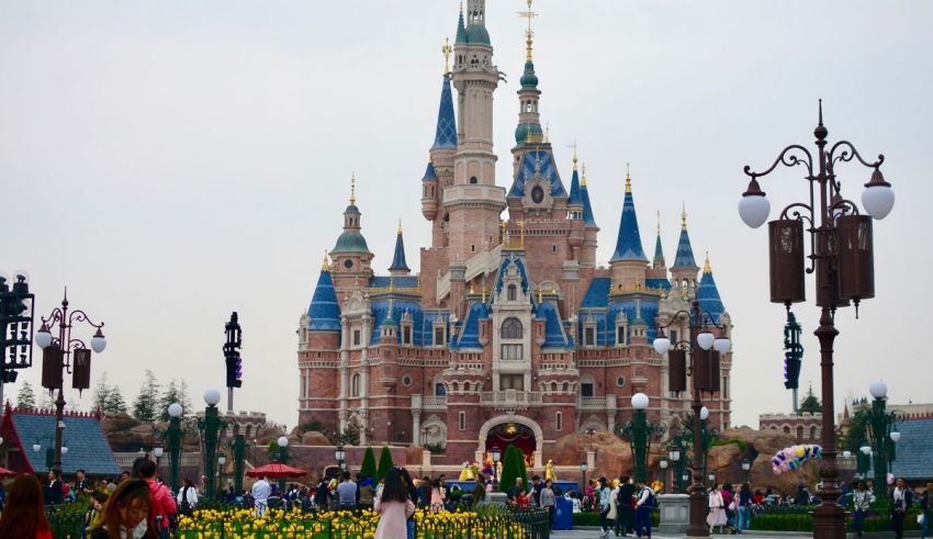 Disney's cinderella castle in shanghai.