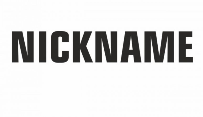The word nickname on a white background.