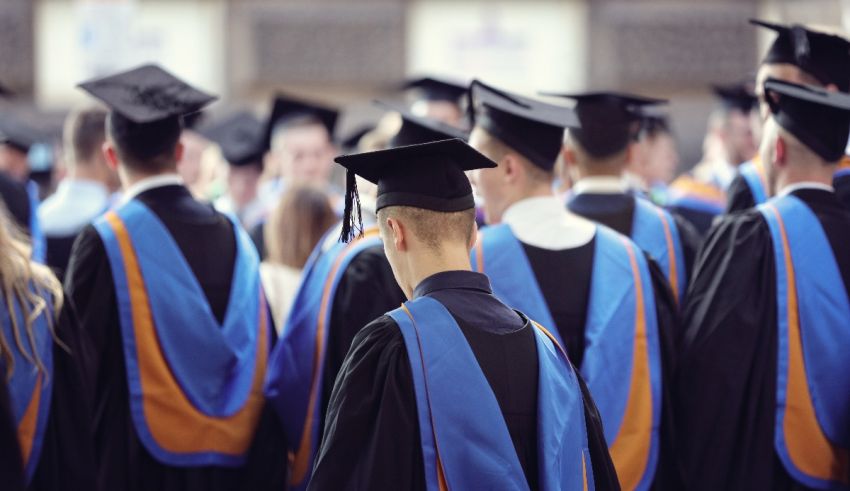 A group of people in graduation gowns.