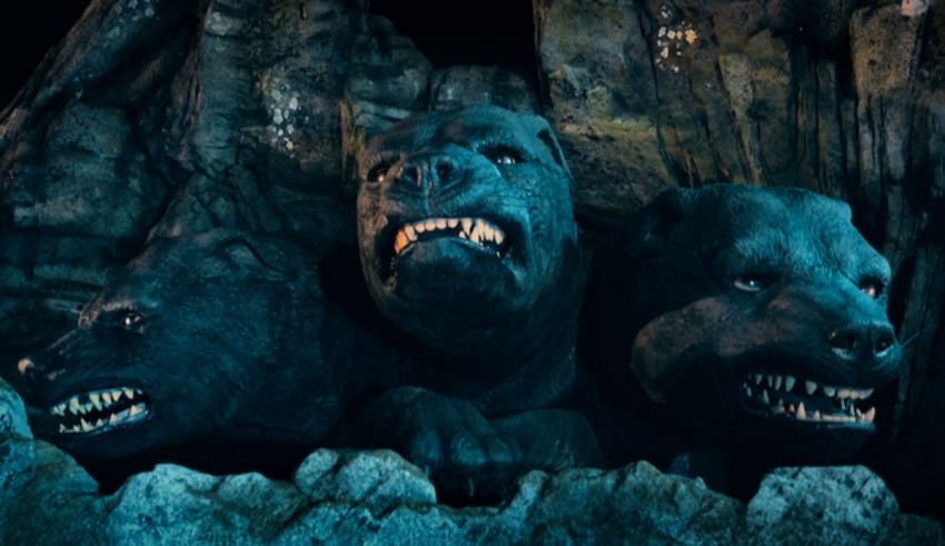 Three black bears in a cave with their mouths open.
