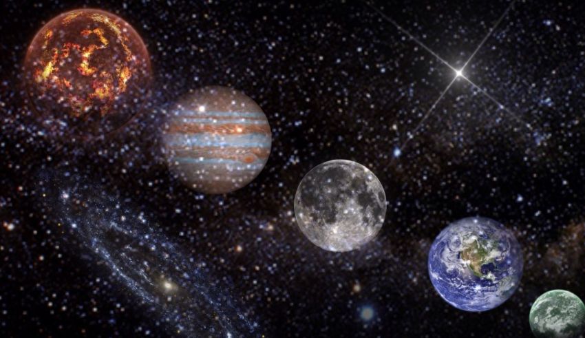 A group of planets in space.