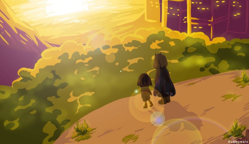 A man and a woman walking down a hill.