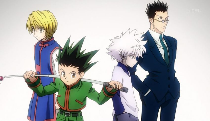A group of anime characters standing next to each other.