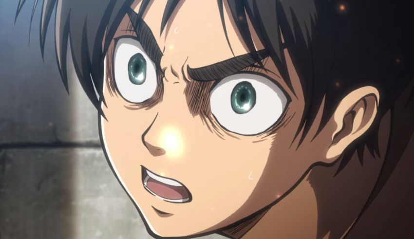 An anime character with green eyes staring at the camera.