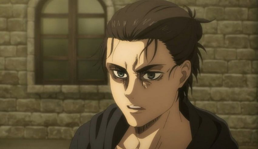 An anime character with black hair and brown eyes.