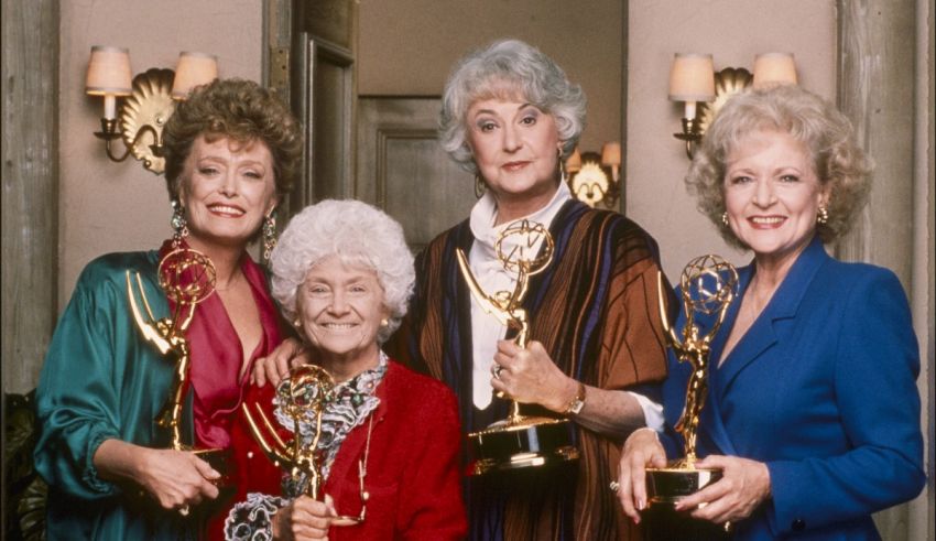 The golden girls with their emmy awards.