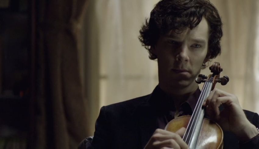 Benedict cumberbatch playing the violin in sherlock.