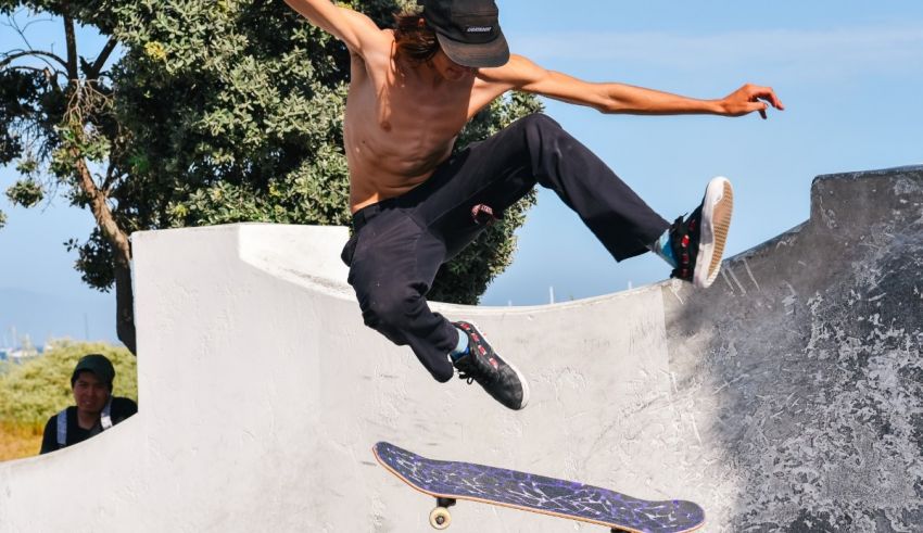 A man doing a trick on a skateboard.