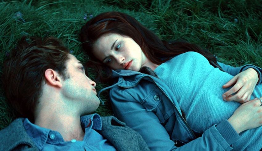 Robert pattinson and kristen stewart in twilight.