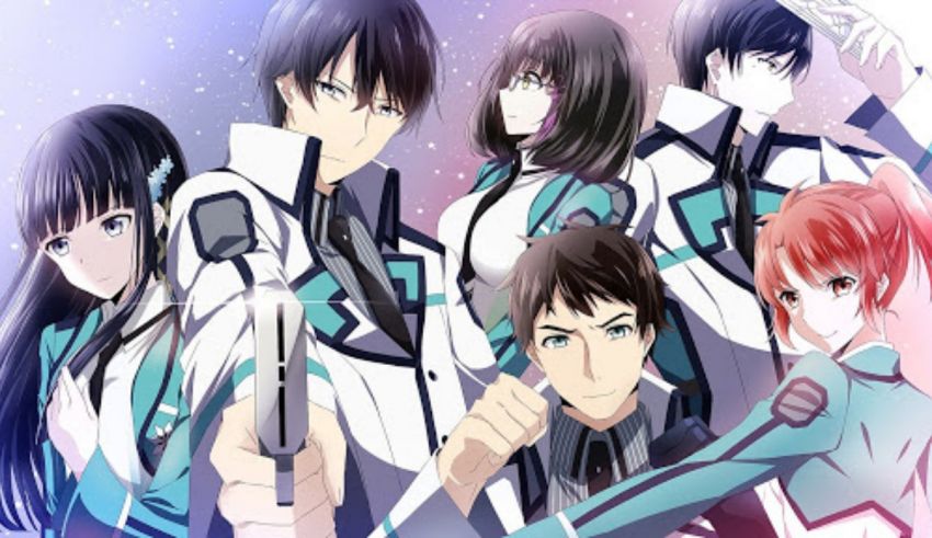 A group of anime characters holding guns.
