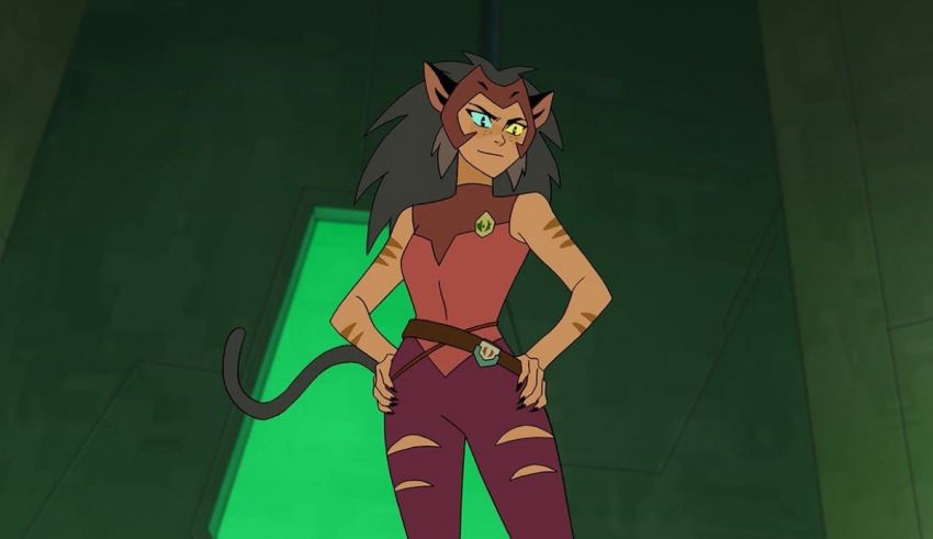 A cartoon character standing in a dark room.