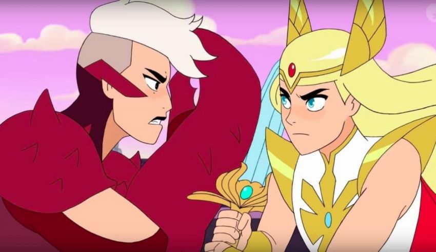 Two cartoon characters are fighting each other.