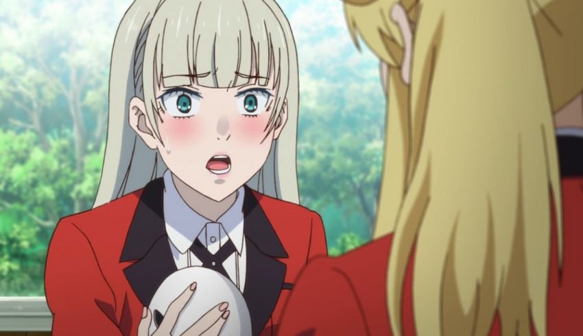 A cartoon of a girl holding a ball.