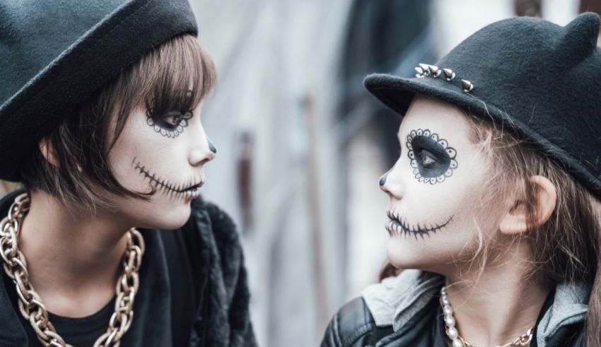 Two girls with face paint.
