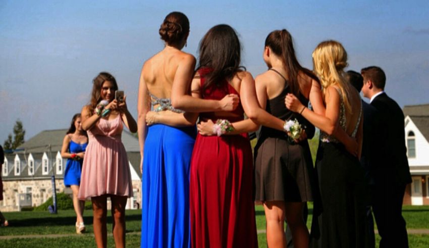 A group of women in dresses.