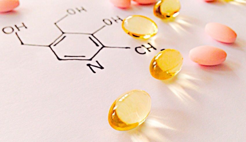 A drawing of a molecule of vitamin d on a piece of paper.