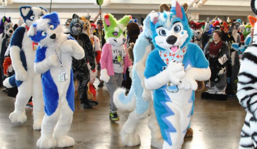 A group of people dressed up in animal costumes.