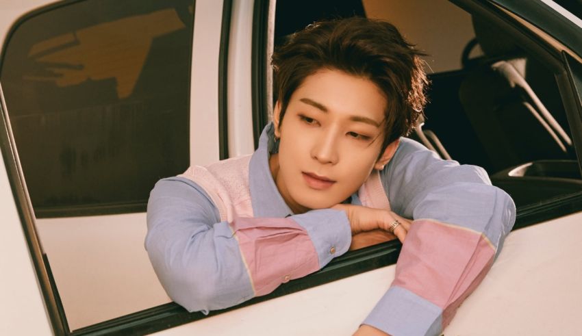 A young man leaning out of the window of a car.