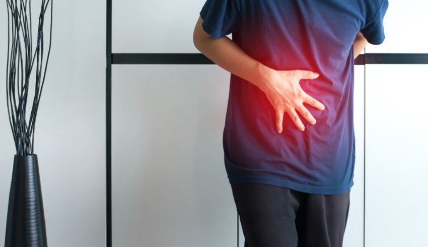 A man with a pain in his back.
