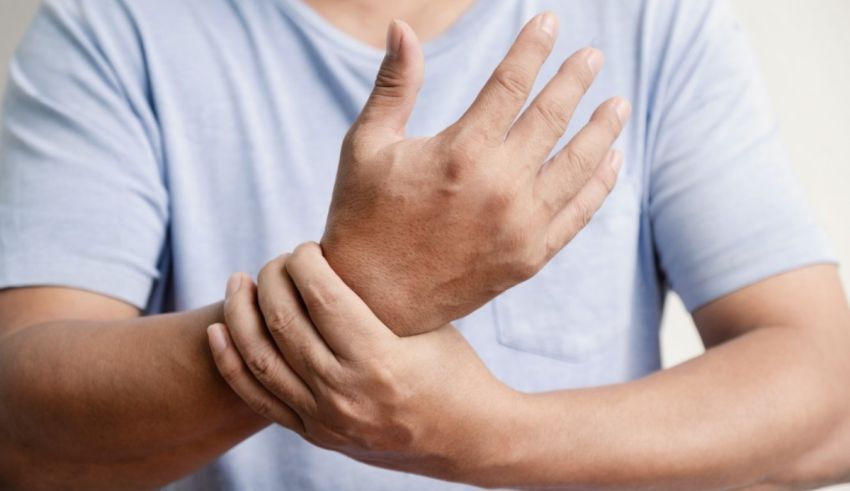 A man with a pain in his wrist.