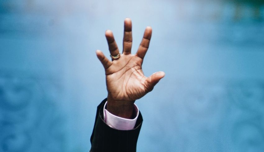 President obama's hand waving in the air.