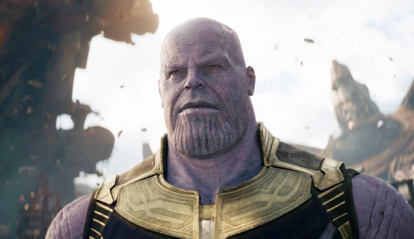 Thanos in avengers infinity war.