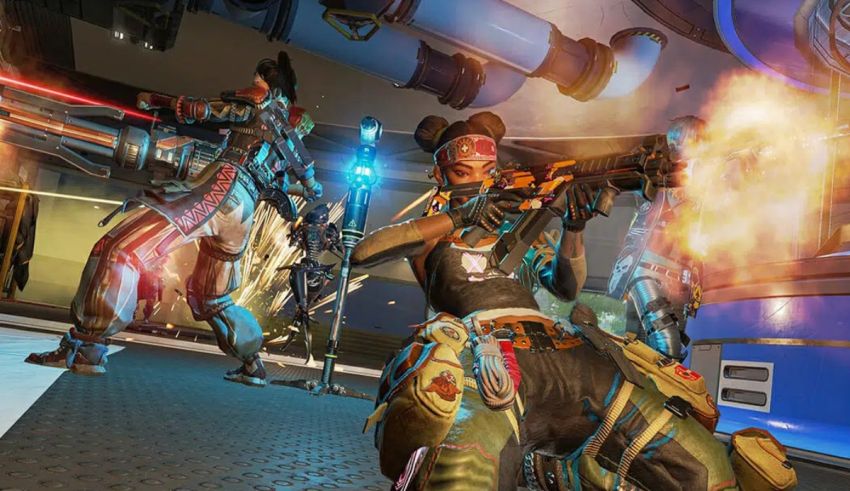 A group of people in a video game holding guns.