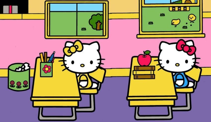 Hello kitty in the classroom.