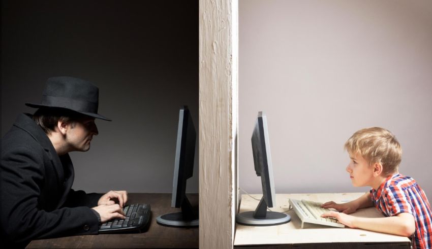 Two pictures of a man and a child using a computer.