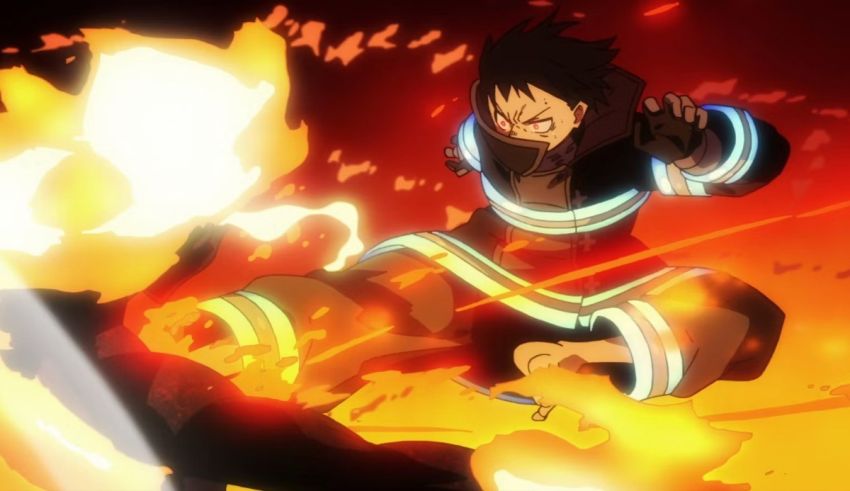 A firefighter in a firefighter outfit.