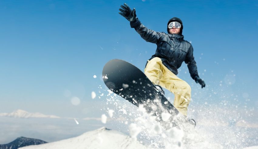 A snowboarder in the air.