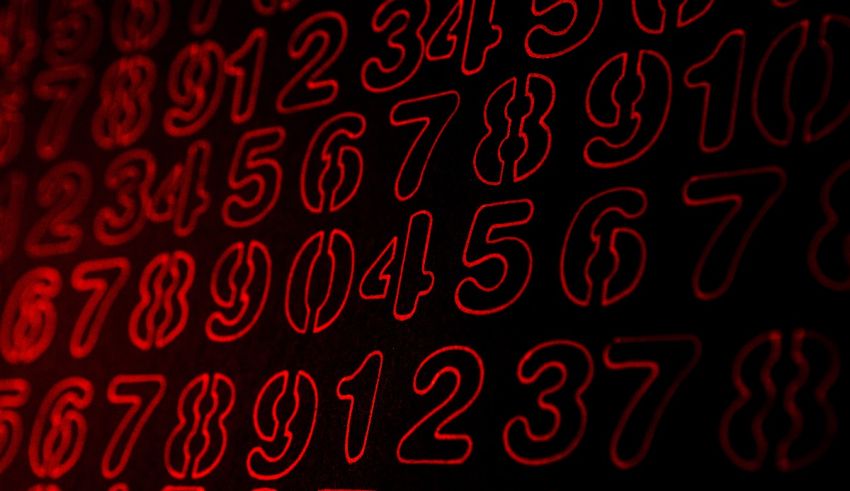 Red numbers on a black background.