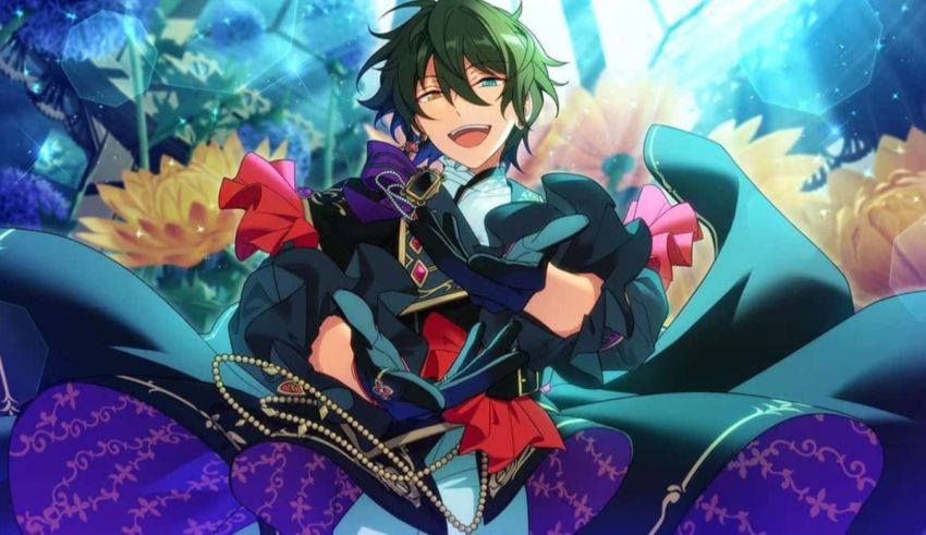 An anime character with long hair and green eyes.