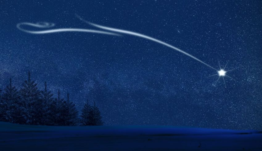 An image of a star in the sky.