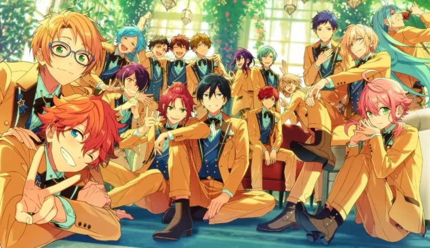 A group of anime boys posing for a picture.