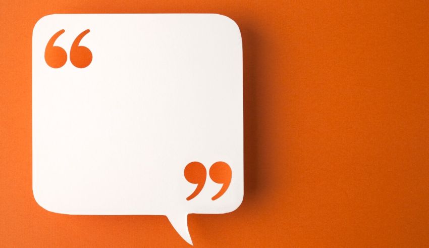 A speech bubble on an orange background.