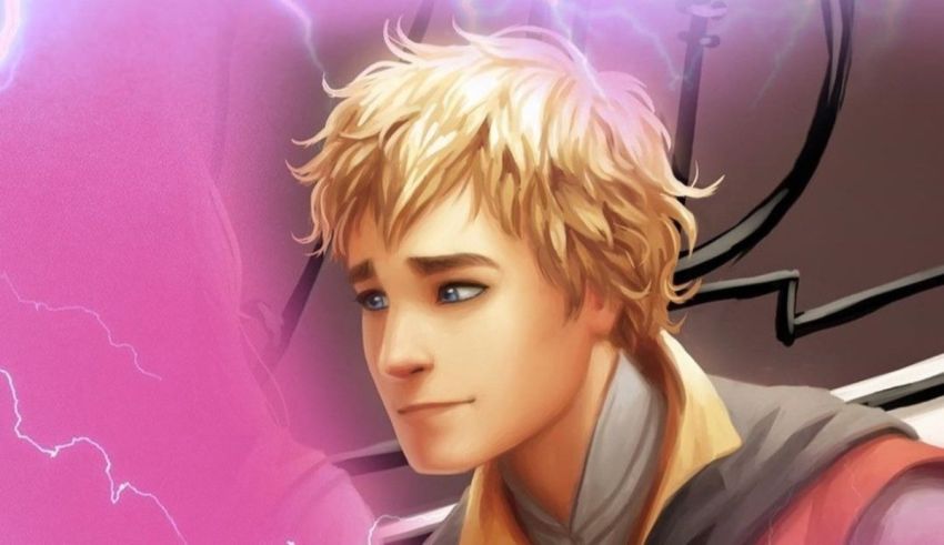 An image of a boy with blond hair and a lightning bolt.