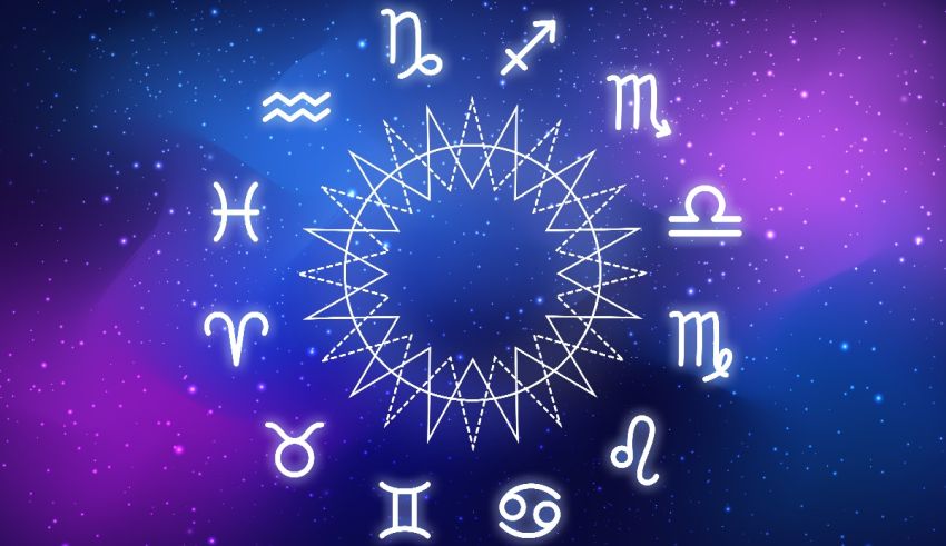 Zodiac signs on a starry background.