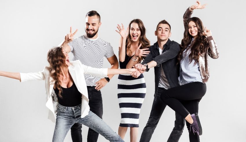 A group of young people posing for a photo.