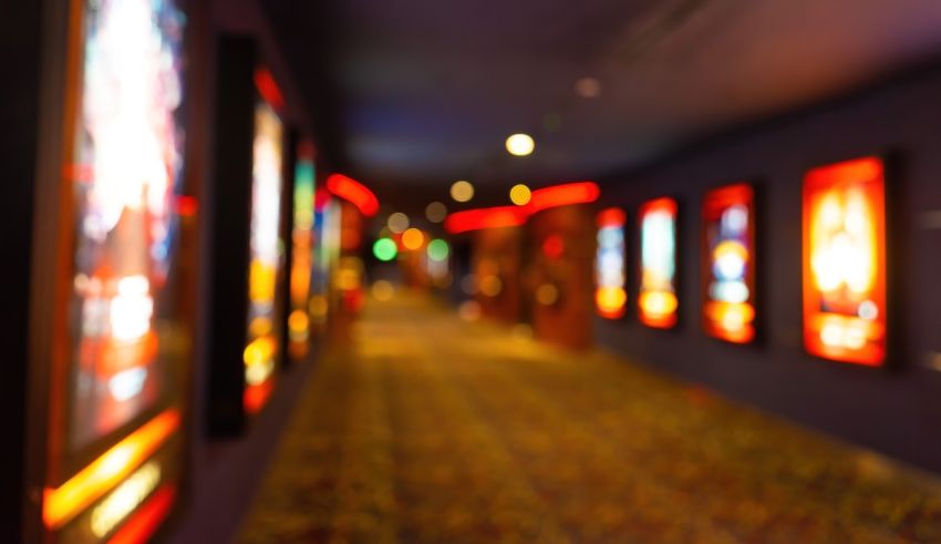A blurry image of a movie theater.