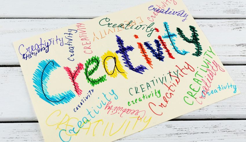A piece of paper with the word creativity written on it.