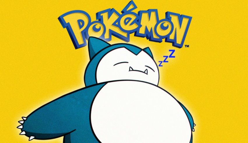 A cartoon pokemon sleeping on a yellow background.